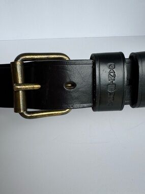 Gant USA Heavy Leather Belt Mens 34 Black Heritage Americana Thick High Quality